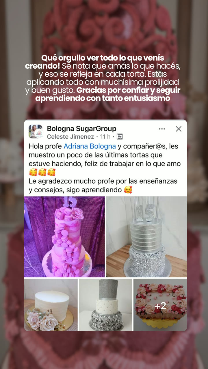 Celeste Jimenez muestra las últimas tortas que hizo aplicando las enseñanzas de Adriana